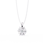 White Gold Six-Prong Round Brilliant Crown Pendant