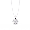 White Gold Six-Prong Round Brilliant Crown Pendant