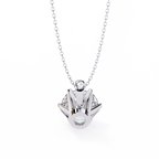 White Gold Six-Prong Round Brilliant Crown Pendant