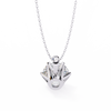 White Gold Six-Prong Round Brilliant Crown Pendant
