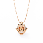 Rose Gold Six-Prong Round Diamond Solitaire Pendant