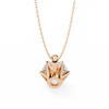 Rose Gold Six-Prong Round Diamond Solitaire Pendant