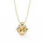 Yellow Gold Six-Prong Round Diamond Solitaire Pendant