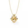Yellow Gold Six-Prong Round Diamond Solitaire Pendant