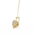Yellow Gold Six-Prong Round Diamond Solitaire Pendant