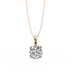 Rose Gold Round Solitaire Diamond Pendant