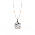 Rose Gold Round Solitaire Diamond Pendant