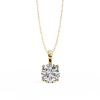 Yellow Gold Round Solitaire Diamond Pendant