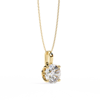 Yellow Gold Round Solitaire Diamond Pendant