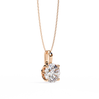 Rose Gold Round Solitaire Diamond Pendant