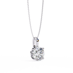 White Gold Classic Four-Claw Round Solitaire Pendant