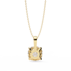 Yellow Gold Round Solitaire Diamond Pendant