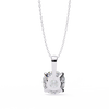 White Gold Classic Four-Claw Round Solitaire Pendant