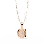 Rose Gold Round Solitaire Diamond Pendant