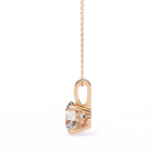 Rose Gold Round Solitaire Diamond Pendant