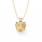 Yellow Gold Round Solitaire Diamond Pendant