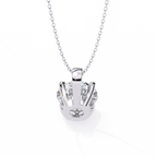 White Gold Classic Four-Claw Round Solitaire Pendant