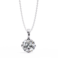 White Gold Round Brilliant Double-Prong Polished Bail Pendant