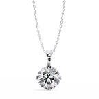 White Gold Round Brilliant Double-Prong Polished Bail Pendant