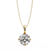 Gold Round Brilliant Diamond Six-Prong Solitaire Pendant
