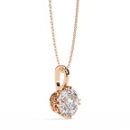 Rose Gold Round Brilliant Diamond Six-Prong Solitaire Pendant