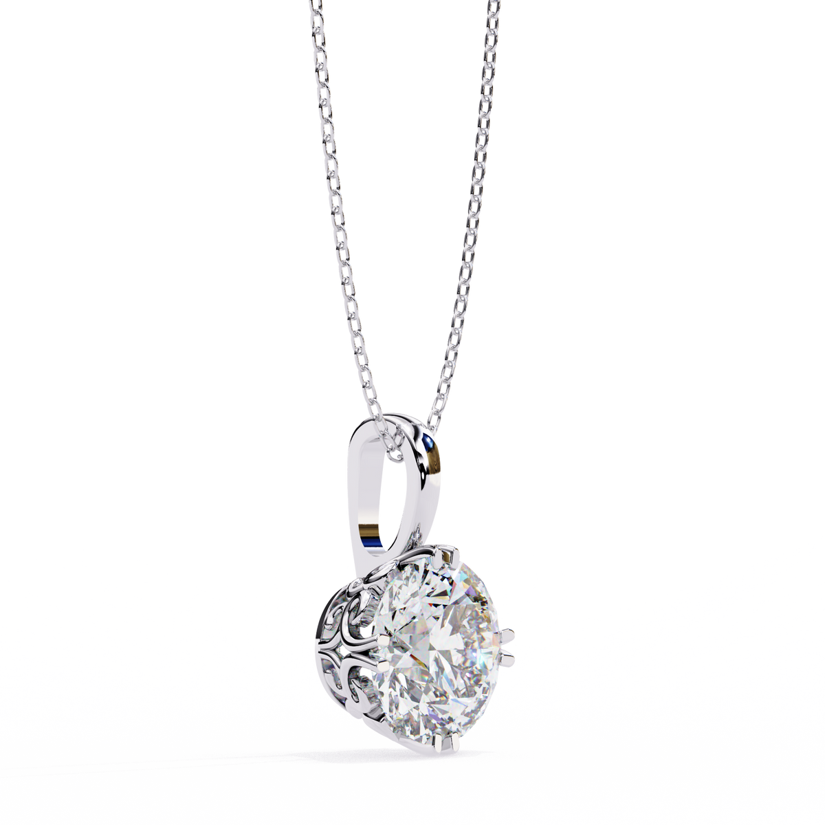 Round Solitaire Diamond Pendant