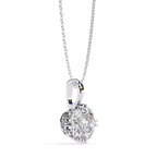 White Gold Round Brilliant Double-Prong Polished Bail Pendant