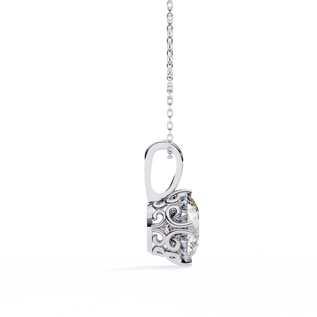 Round Solitaire Diamond Pendant