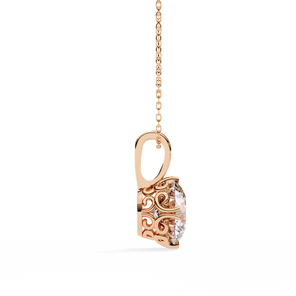 Round Solitaire Diamond Pendant