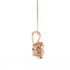Rose Gold Round Brilliant Diamond Six-Prong Solitaire Pendant