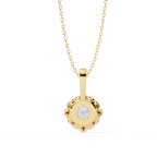 Yellow Gold Round Brilliant Diamond Six-Prong Solitaire Pendant