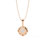Rose Gold Round Brilliant Diamond Six-Prong Solitaire Pendant