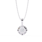 White Gold Round Brilliant Double-Prong Polished Bail Pendant