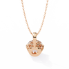 Rose Gold Round Brilliant Diamond Six-Prong Solitaire Pendant
