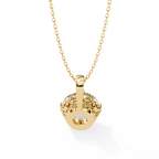 Yellow Gold Round Brilliant Diamond Six-Prong Solitaire Pendant