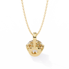 Gold Round Brilliant Diamond Six-Prong Solitaire Pendant