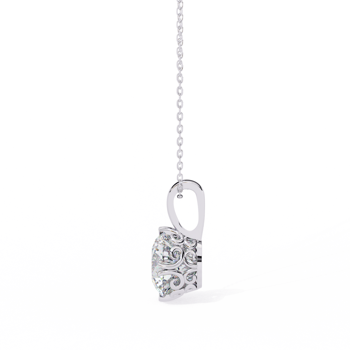 Round Solitaire Diamond Pendant