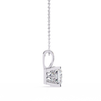 White Gold Square Princess Cut Solitaire Bail Pendant