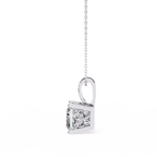 White Gold Square Princess Cut Solitaire Bail Pendant