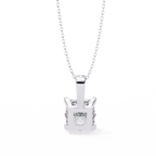 White Gold Square Princess Cut Solitaire Bail Pendant