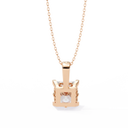 Rose Gold Princess Cut Diamond Four-Prong Solitaire Pendant