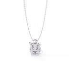 White Gold Square Princess Cut Solitaire Bail Pendant