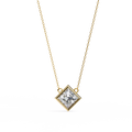 Princess-Cut Bezel Set Natural Diamond Pendant