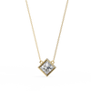 Princess-Cut Bezel Set Natural Diamond Pendant