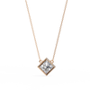 Rose Gold Princess Cut Diamond Diagonal Bezel Pendant