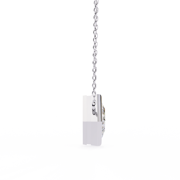 Princess-Cut Bezel Set Natural Diamond Pendant