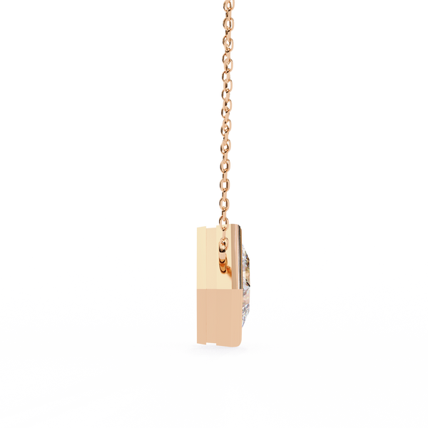 Princess-Cut Bezel Set Natural Diamond Pendant
