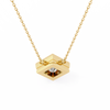 Gold Princess Cut Diamond Diagonal Bezel Pendant