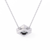 Princess-Cut Bezel Set Natural Diamond Pendant