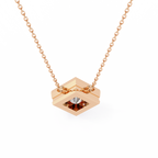 Princess-Cut Bezel Set Natural Diamond Pendant